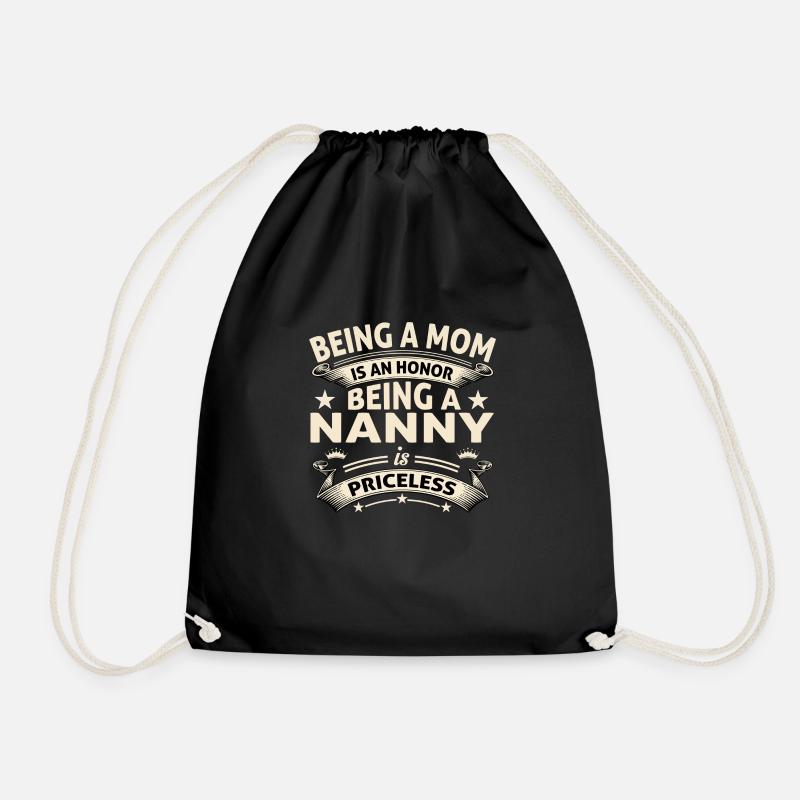 BEING A NANNY - Drawstring Bag - black