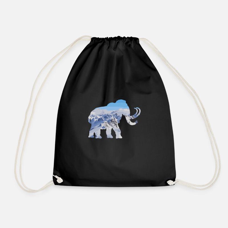 Double Exposure Tiere Mammut Lustiges Geschenk - Turnbeutel - Schwarz