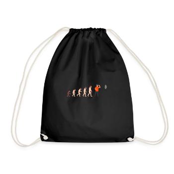 Human Evolution Darts Player Funny Gift Idea - Drawstring Bag - black - Front