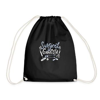 Surgical gangsta for surgical nurses and doctors - Drawstring Bag - black - Front