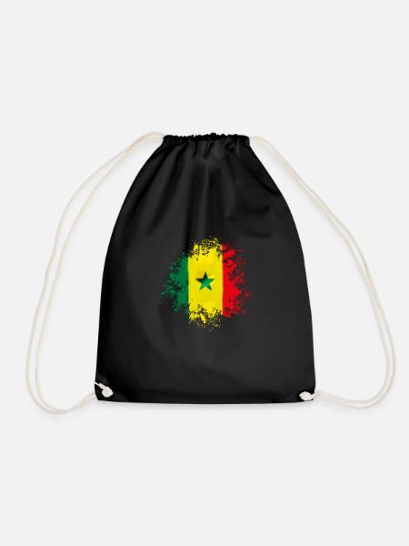 senegal flag design - Turnbeutel - Schwarz