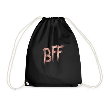 BFF rose gold - Drawstring Bag - black - Front