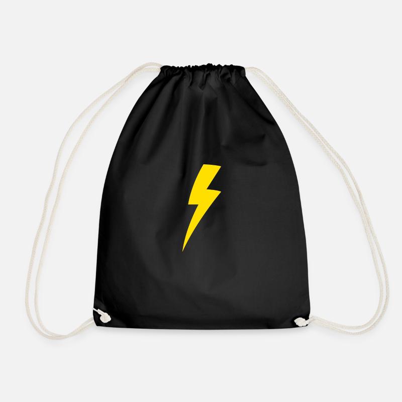 Lightning bolt - Drawstring Bag - black