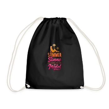 sommer sonne posen model - Turnbeutel - Schwarz - Vorne