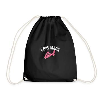Krav Maga Girl Self Defense Martial Arts Geschenk - Turnbeutel - Schwarz - Vorne