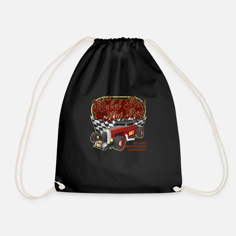 Rebel Rat Hot Rod - Drawstring Bag - black