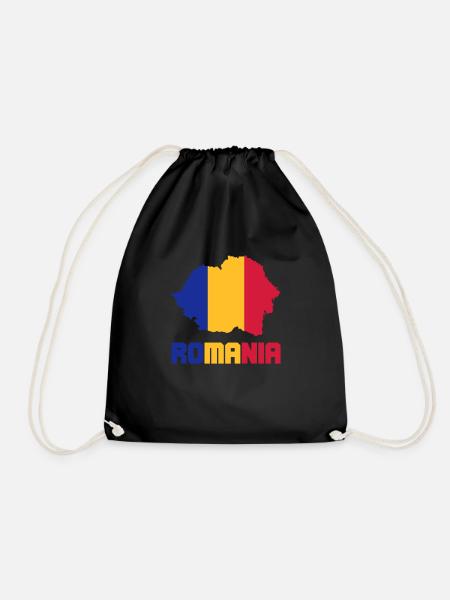 Romania - Drawstring Bag - black