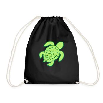 Clipart design sea turtle - Drawstring Bag - black - Front