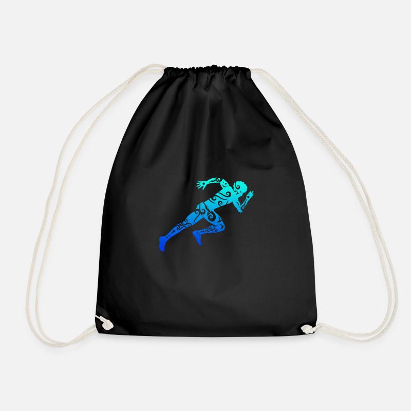Runner Maori Style Polynesian Tribal Tattoo Gift - Drawstring Bag - black