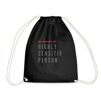 be AWARE of Highly Sensitive Person - Drawstring Bag - black - Front