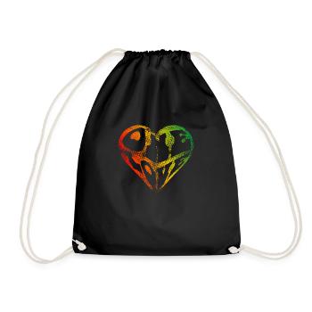 un amour coeur forme texte typographie reggae - Sac de sport léger - noir - Devant