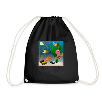 Marine life - Drawstring Bag - black - Front
