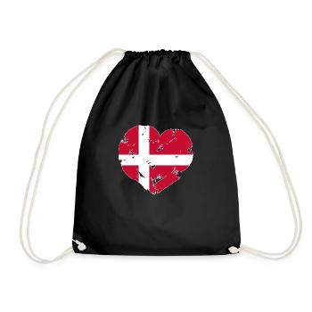 My heart beats for Denmark! - Drawstring Bag - black - Front