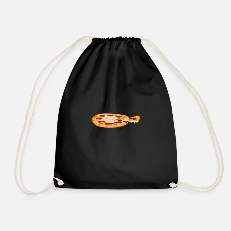 Ganze Pizza klein - Turnbeutel - Schwarz