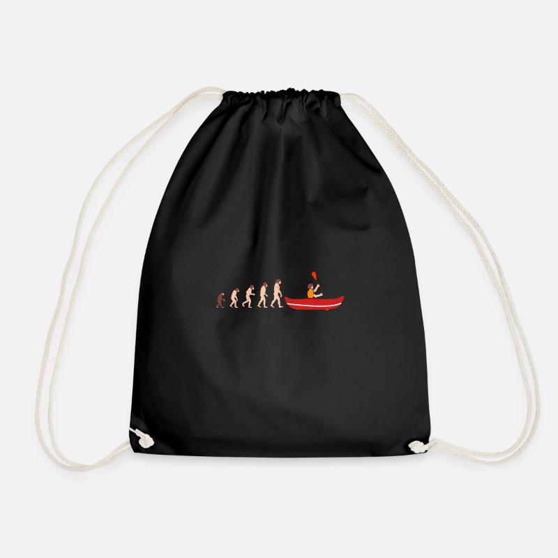 Evolution Canoeing Kanu Lustige Geschenkidee - Turnbeutel - Schwarz