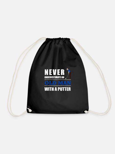 Golf Never underestimate an old man with a putter - Turnbeutel - Schwarz