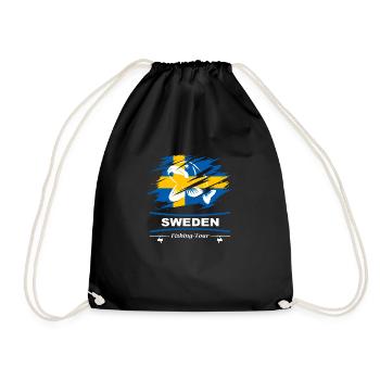 Sweden fishing - Drawstring Bag - black - Front