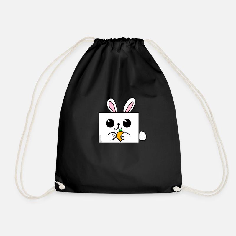 Bunny bunny easter bunny carrot - Drawstring Bag - black