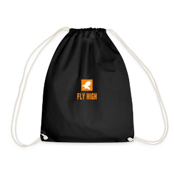 fly high - Drawstring Bag - black - Front