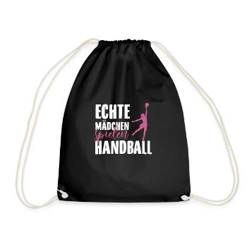 Handball Mädchen | Handballer Team Hobby Geschenke - Turnbeutel - Schwarz - Vorne