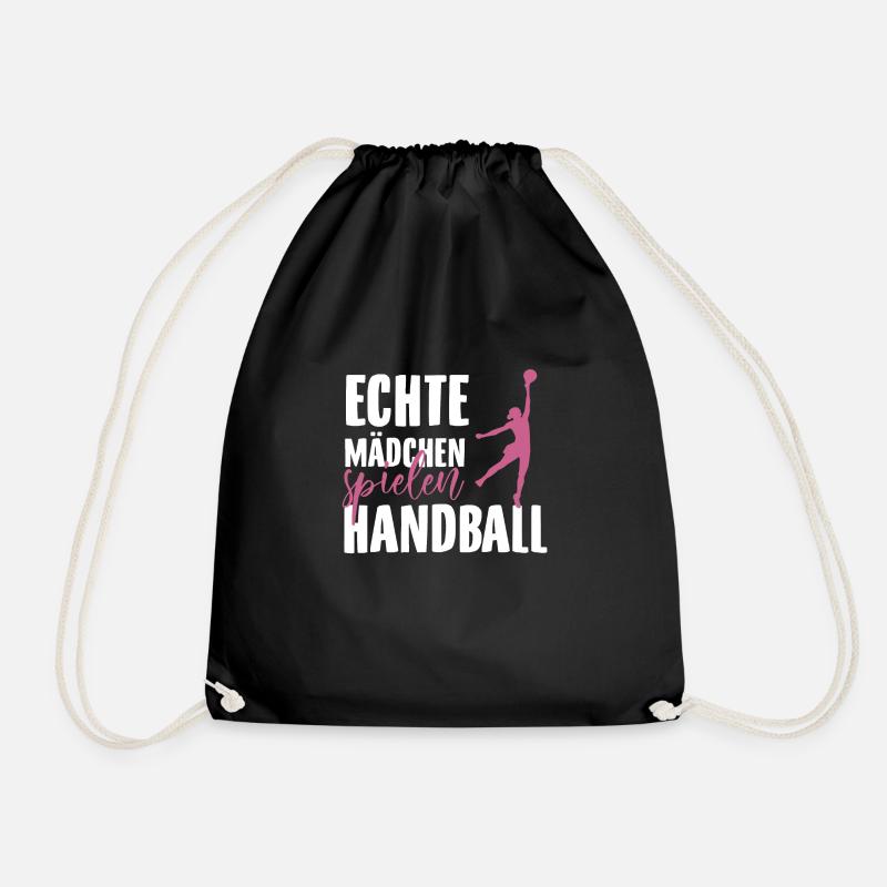 Handball Mädchen | Handballer Team Hobby Geschenke - Turnbeutel - Schwarz