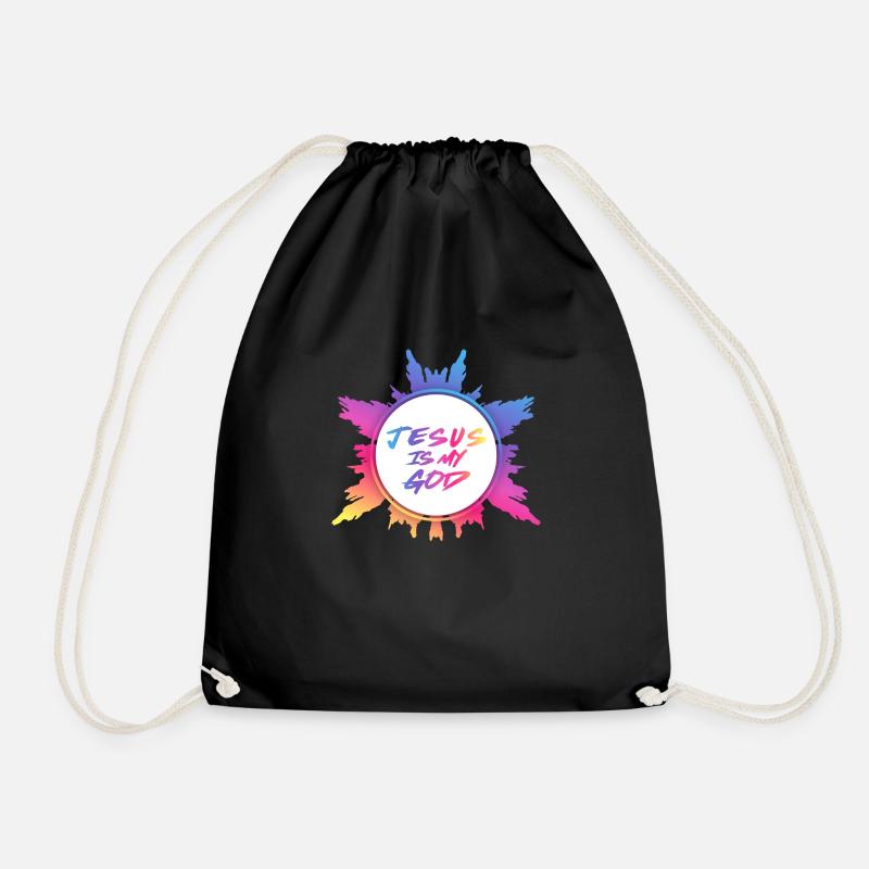 Jesus is my god - Drawstring Bag - black