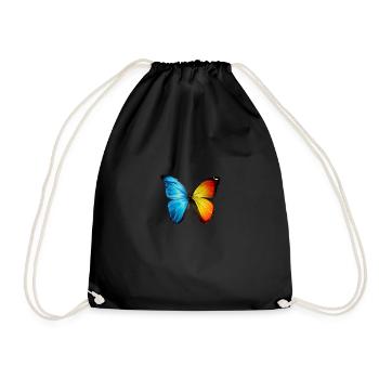 Butterfly orange and blue - Drawstring Bag - black - Front