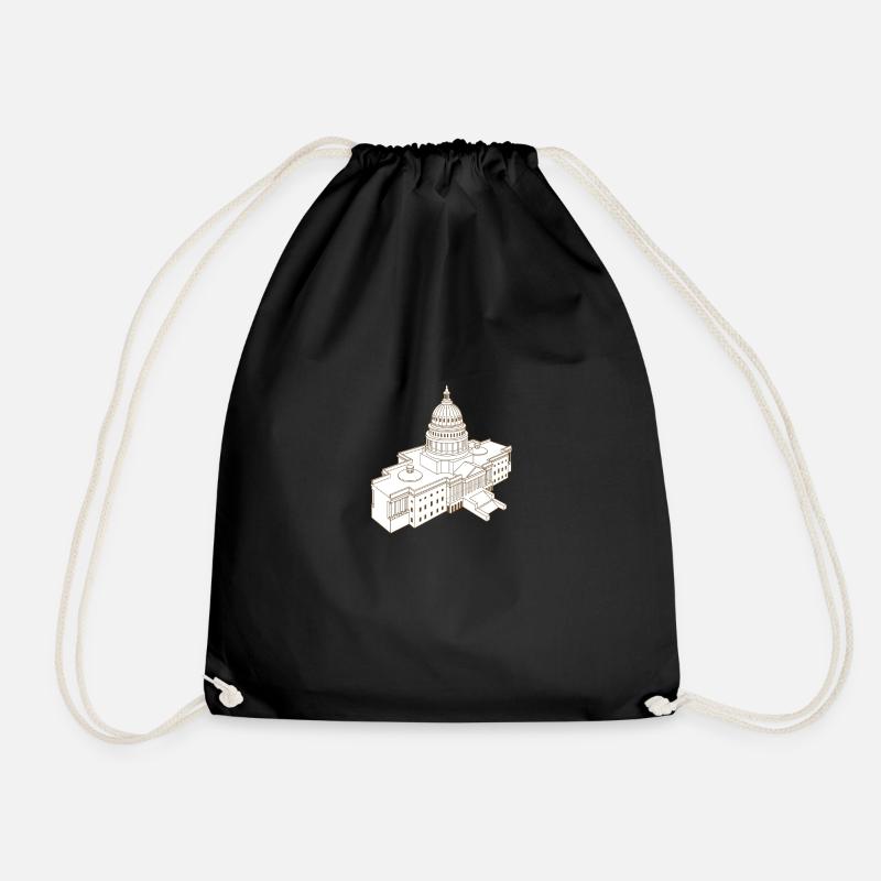 United States Capitol - Drawstring Bag - black