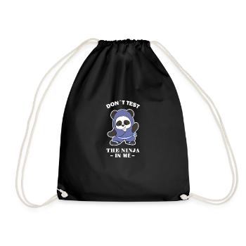 Karate Ninja Panda - Drawstring Bag - black - Front