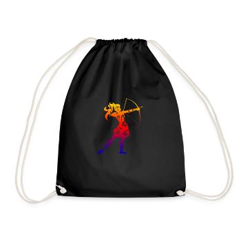 Idée de cadeau drôle de fille de tir à l'arc maorie - Sac de sport léger - noir - Devant
