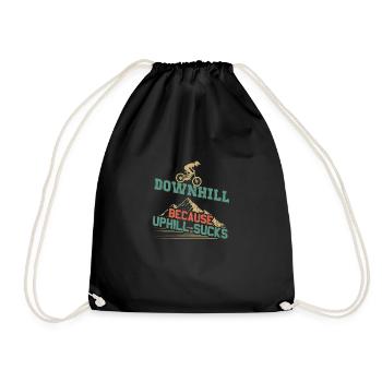 Mountainbike Downhill | BMX Mountainbiken Geschenk - Turnbeutel - Schwarz - Vorne
