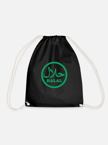 Halal wallah - Drawstring Bag - black