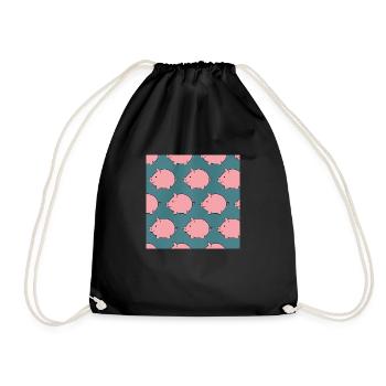 piglet - Drawstring Bag - black - Front