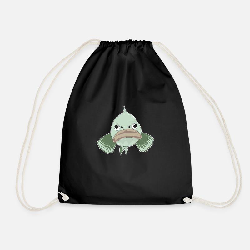 Grumpy Fisch Emotion Aquarium Lustige Geschenkidee - Turnbeutel - Schwarz
