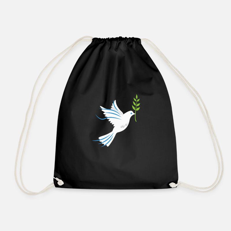 Friedenstaube Symbol der Freundschaft Geschenkidee - Turnbeutel - Schwarz