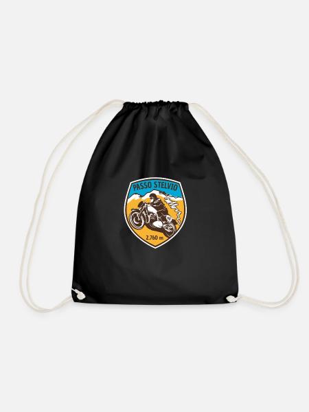 001 stelvio motorcycle i 01 - Drawstring Bag - black