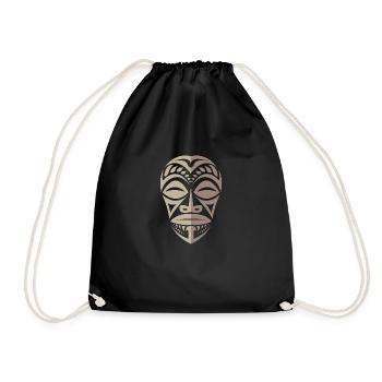 Tatouage tribal polynésien Tiki Face de Marquesa - Sac de sport léger - noir - Devant