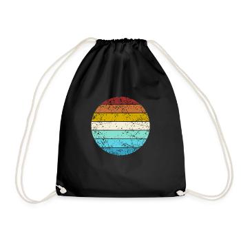 Cercle de couleur rétro look vintage fond de base - Sac de sport léger - noir - Devant