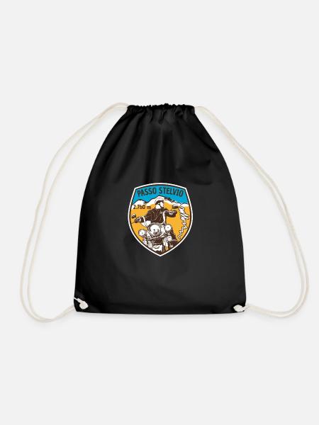 001 stelvio chopper i 01 09 - Drawstring Bag - black