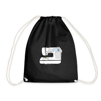 Sketchnote sewing machine - Drawstring Bag - black - Front