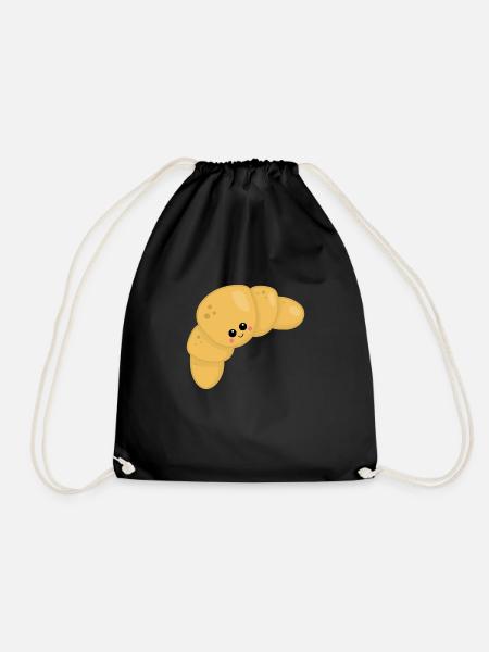 Croissant - Drawstring Bag - black