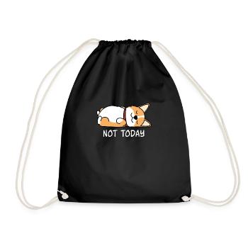 Sleeping lazy dog - Drawstring Bag - black - Front