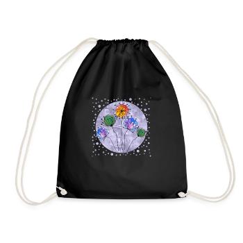 fleurs - Sac de sport léger - noir - Devant