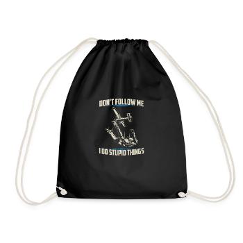 Skydiving | Skydive skydiving gifts - Drawstring Bag - black - Front