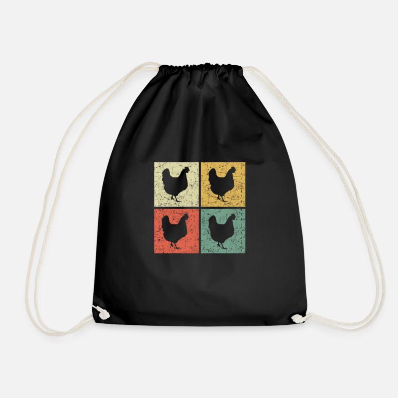 poulets rétro - Sac de sport léger - noir