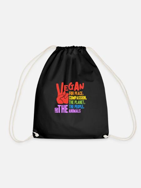 Vegan for peace compassion the planet, the people - Turnbeutel - Schwarz