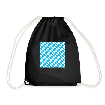 Bavaria Bavarian Bavaria flag diamonds check - Drawstring Bag - black - Front