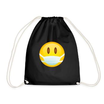 Smile mask - Drawstring Bag - black - Front