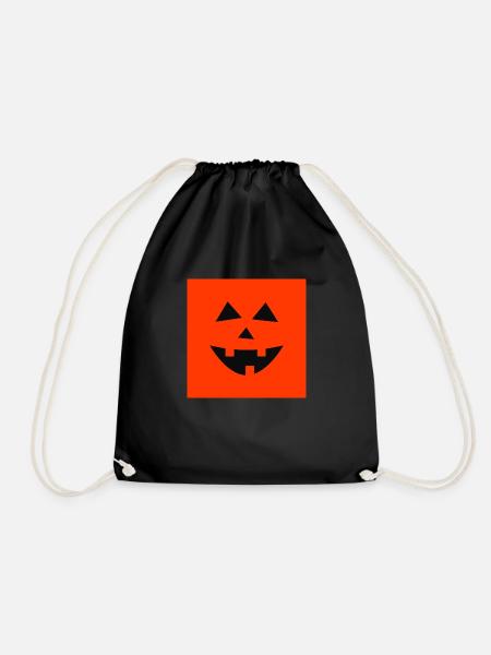 Halloween Maske Muster Kürbisgesicht - Turnbeutel - Schwarz