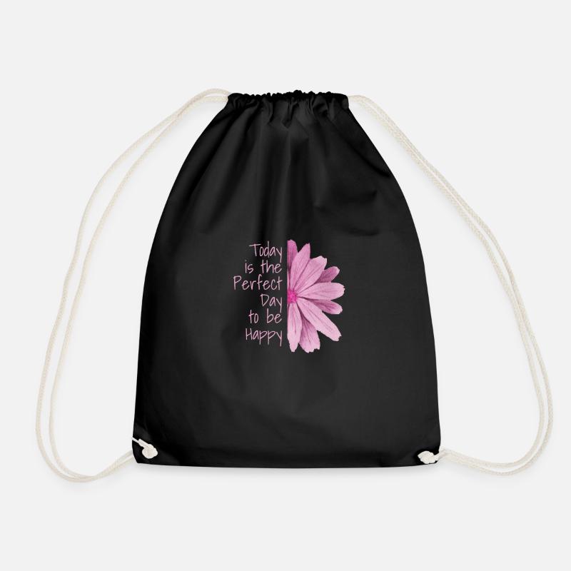 Blume - Turnbeutel - Schwarz
